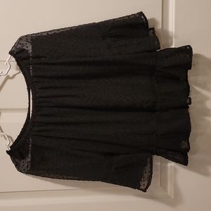 Tommy Hilfiger textured Scoop-Neck black blouse